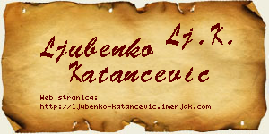 Ljubenko Katančević vizit kartica